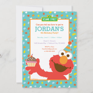 Invitation Elmo - Cupcake & Confetti 5e anniversaire