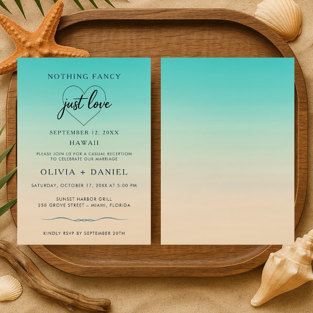 Invitation Elopement Beach Wedding Reception Watercolor (Créateur téléchargé)