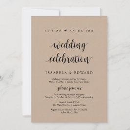 Invitation Elopement, C'est après la fête de mariage, Kraft