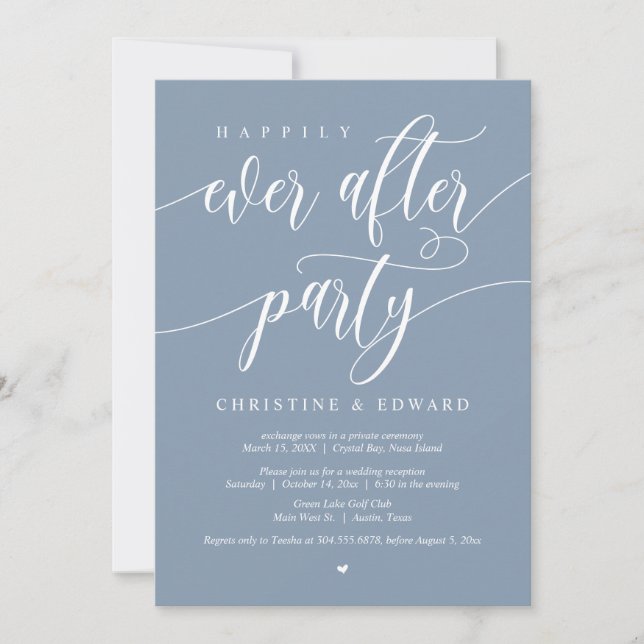 Invitation Elopement, Heureusement Jamais Après La Fête, Dust (Devant)