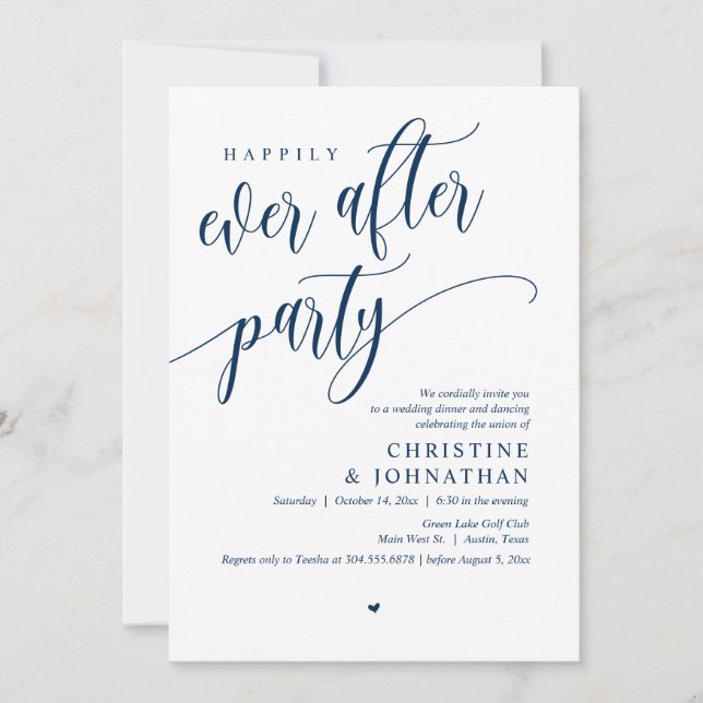 Invitation Elopement mariage, Heureusement Jamais Après La Fê (Devant)