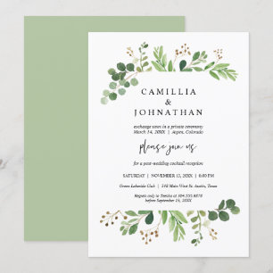 Invitation Elopement mariage, Jardins verdoyants