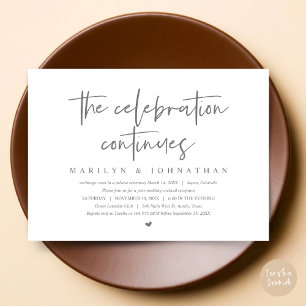 Invitation Elopement Mariage moderne la célébration continue