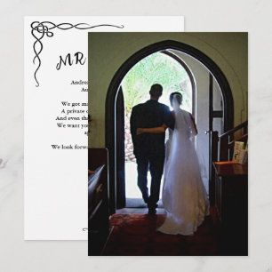 Invitation Elopement Mariée Groom Photo Juste Marié Annoncer