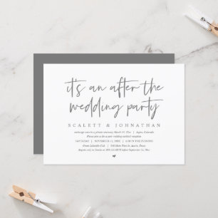 Invitation Elopement moderne, après la fête de mariage