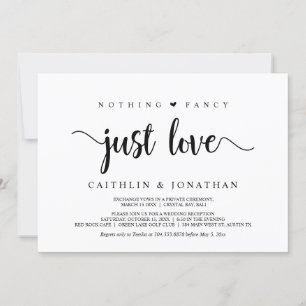 Invitation Elopement Rustique Moderne, Rien De fantaisie Just