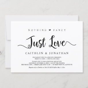 Invitation Elopement Rustique Moderne, Rien De fantaisie Just