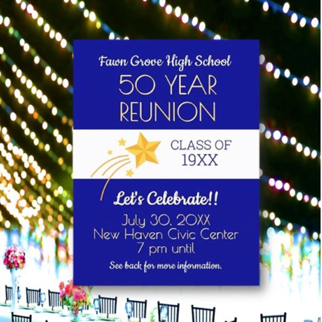 Invitation Em ! Carte postale Réunion de 50e class (Créateur téléchargé)