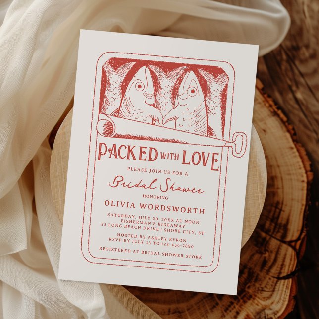 Invitation Emballé avec l'amour Sardine Fête des mariées de p (Créateur téléchargé)