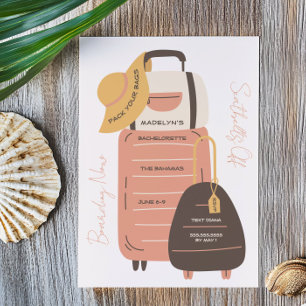 Invitation Emballez vos sacs Bagages Destination Bachelorette