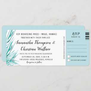 Invitation Embarquement Pass Palm Destination Tropicale Maria