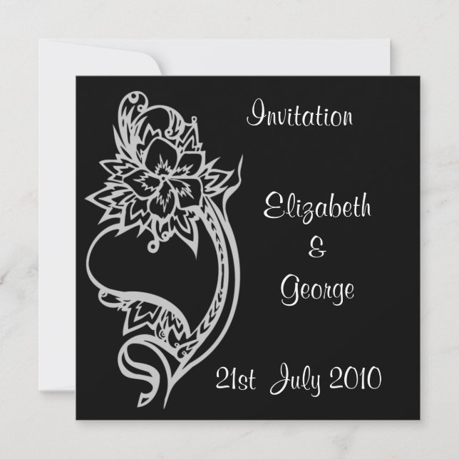 Invitation embellie de coeur (Devant)