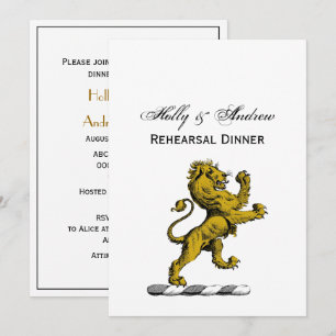 Invitation Emblème C de crête permanente de lion héraldique