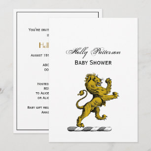 Invitation Emblème de crête de lion debout héraldique C