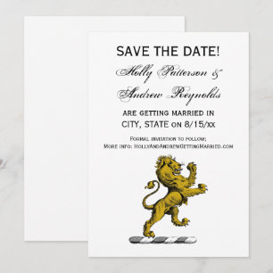 Invitation Emblème de crête de lion debout héraldique C