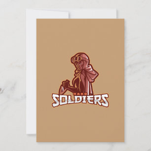 Invitation Emblème de jeu militaire Logo de guerrier héroïq