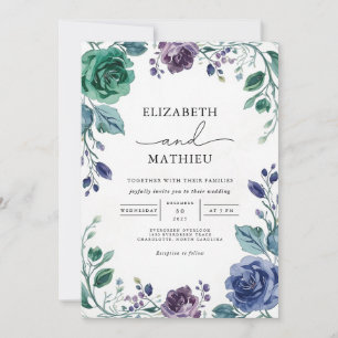 Invitation Emerald & Amethyst Botanical Arch Mariage