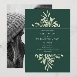 Invitation Emerald Eucalyptus Mariage photo