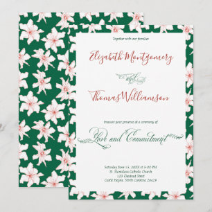 Invitation Emerald Gree Floral Engagement Cérémonie Invitatio