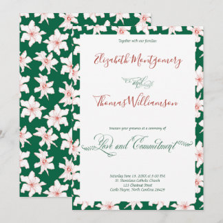 Invitation Emerald Gree Floral Engagement Cérémonie Invitatio