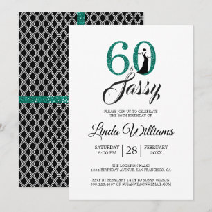 Invitation Emerald Green 60 et Sassy   60e fête d'anniversair