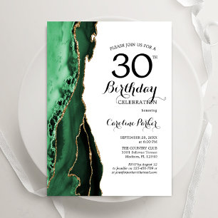 Invitation Emerald Green Agate White Gold 30e anniversaire
