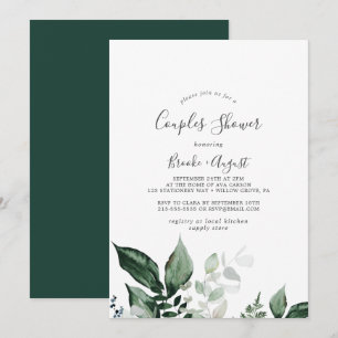 Invitation Emerald Green Couples Douche