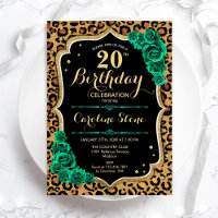 Emerald Green Empreinte de léopard Rose 20e annive