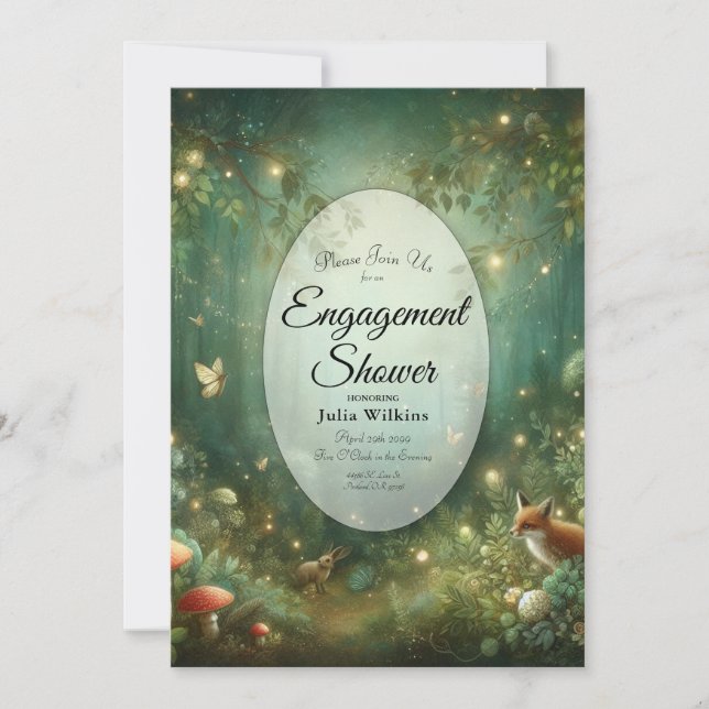 Invitation Emerald Green Enchanted Forest (Devant)