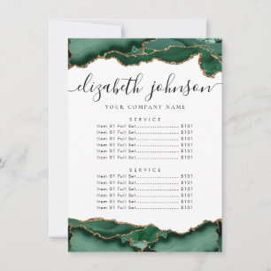 Invitation Emerald Green Gold Agate Entreprise Prix Entrepris