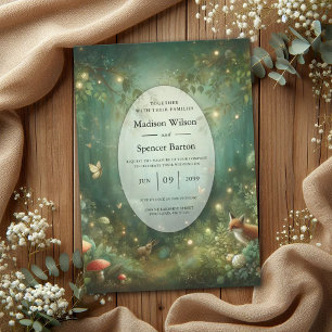 Invitation Emerald Green Mariage forestier enchanté