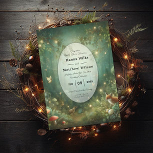 Invitation Emerald Green Mariage forestier enchanté