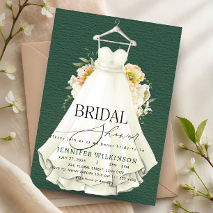 Invitation Emerald Green Mariage robe Fête des mariées