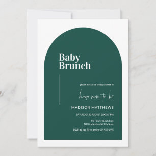 Invitation Emerald Green Minimal Arch Baby shower Brunch bébé