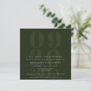 Invitation Emerald Green Minimal Bold Type Dîner de répétitio