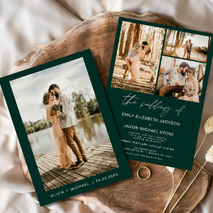 Invitation Emerald Green Minimalist Élégant Mariage photo