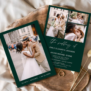 Invitation Emerald Green Minimalist Élégant Mariage photo