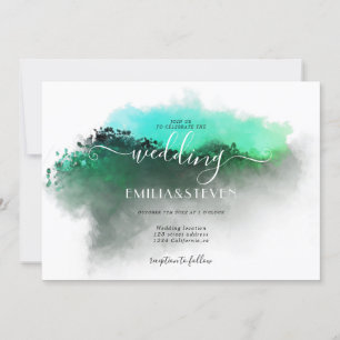 Invitation Emerald Green Mountains Mariage paysager