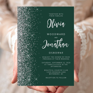 Invitation Emerald Green Parties scintillant Mariage de calli