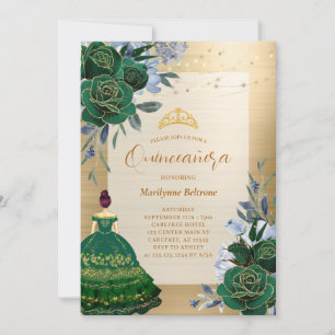Invitation Emerald Green Princess Quinceañera