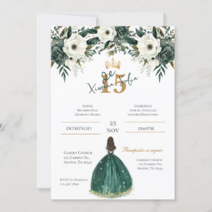Invitation Emerald Green Quinceanera