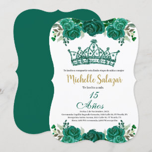Invitation Emerald Green Quinceanera