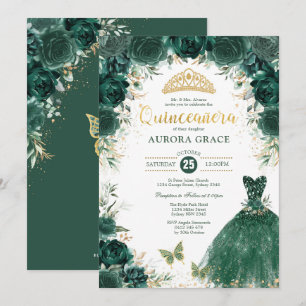 Invitation Emerald Green Quinceañera Mis Quince 15 Anos