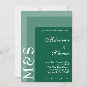 Invitation Emerald Green Simple Moderne Mariage De Script Chi