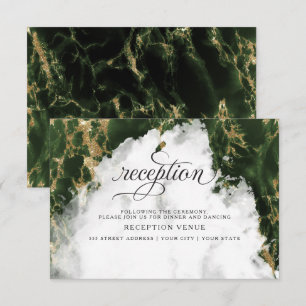 Invitation Emerald Green Watercolor Geode BarefootBride™