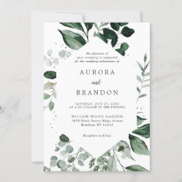 Invitation Emerald Greenery Eucalyptus Mariage botanique Invi