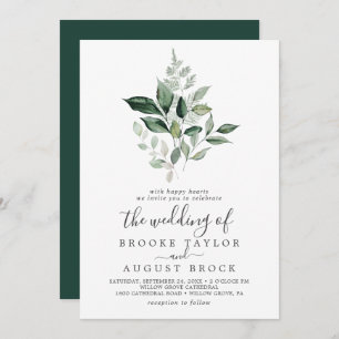 Invitation Emerald Greenery Le Mariage de