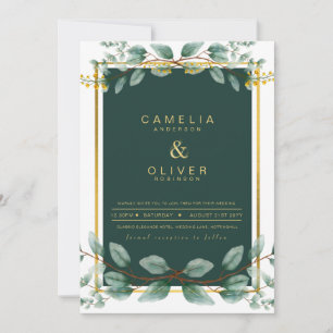 Invitation Emerald Greenery Mariage Botanical Nature Invitati