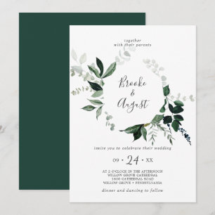 Invitation Emerald Greenery Mariage de couronne