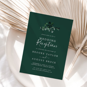 Invitation Emerald Greenery   Réception de mariage vert
